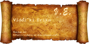 Vidéki Erika névjegykártya